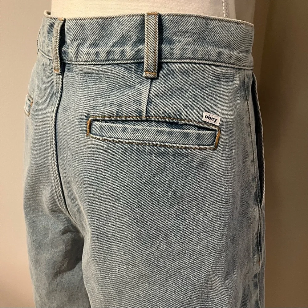 Obey Light Blue Jean Shorts